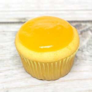 cupcake topped with lemon curd