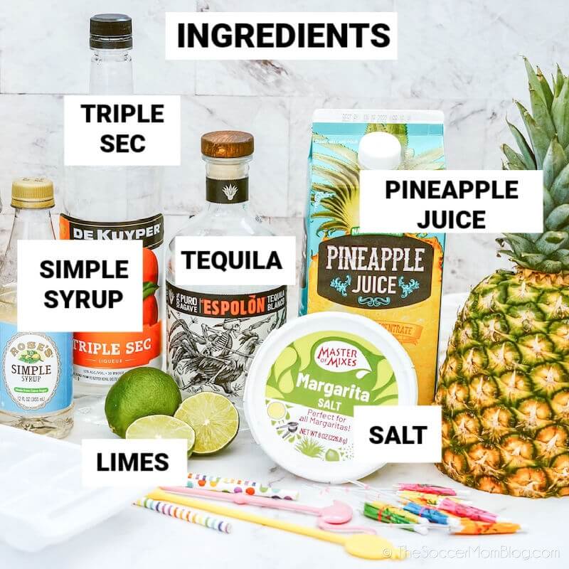 pineapple margarita ingredients, labeled