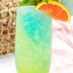 blue and green ombre tropical drink