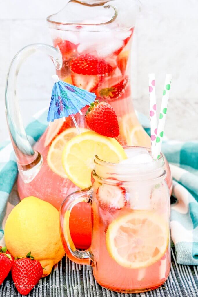 Hippie Juice punch in pitcher and mason jar