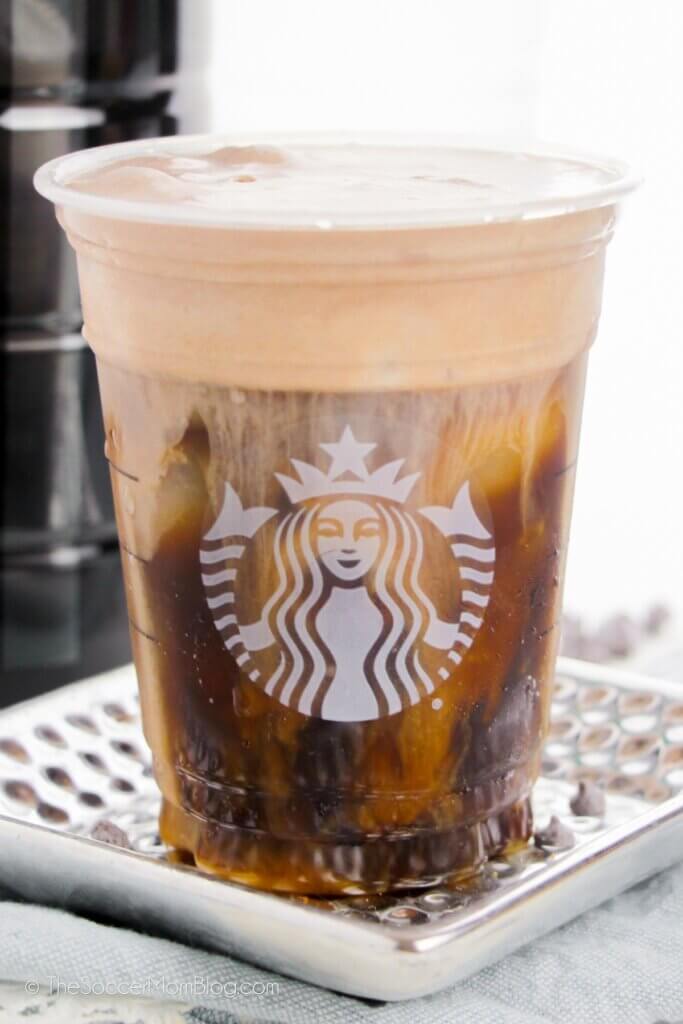 Copycat Starbucks Chocolate Cold Brew in a plastic cup