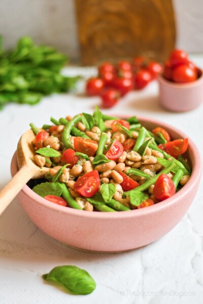 A bowl of Mediterranean Bean Salad