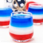 red white and blue layered shots