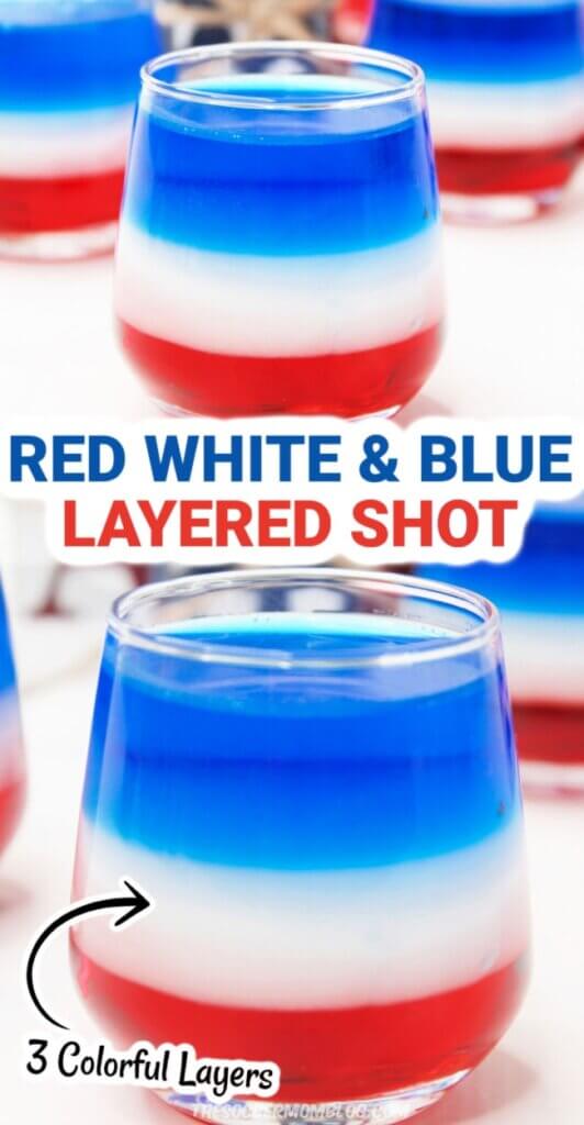 red white and blue drink; 2 photo collage
