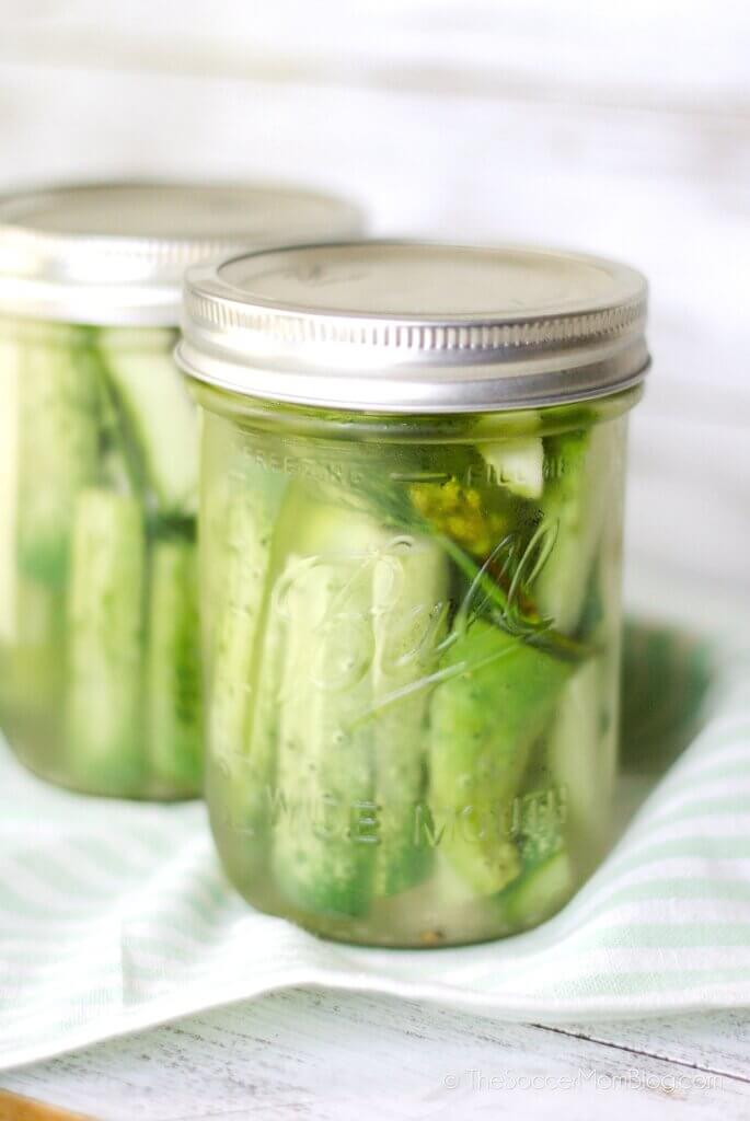 homemade dill pickles in jar