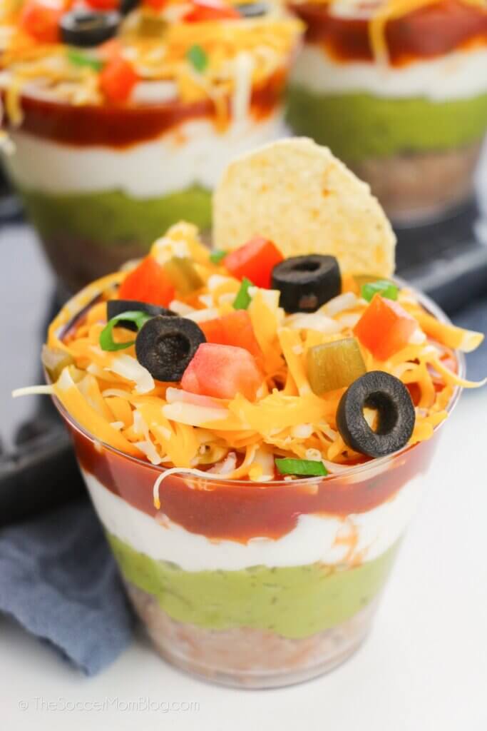 taco dip cup with chips