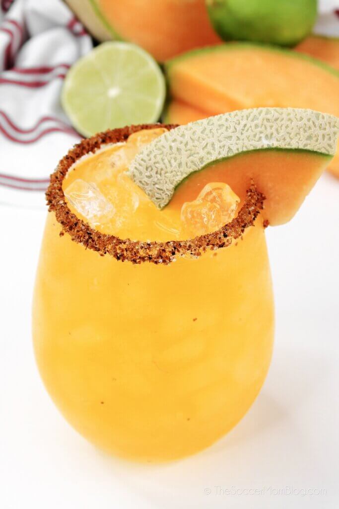 Top down view of a Cantaloupe Margarita