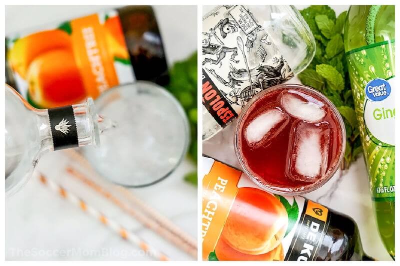 2 photo collage showing how to make a tequila cocktail
