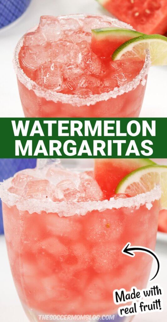 Watermelon Margarita Pinterest Image, 2 photo collage