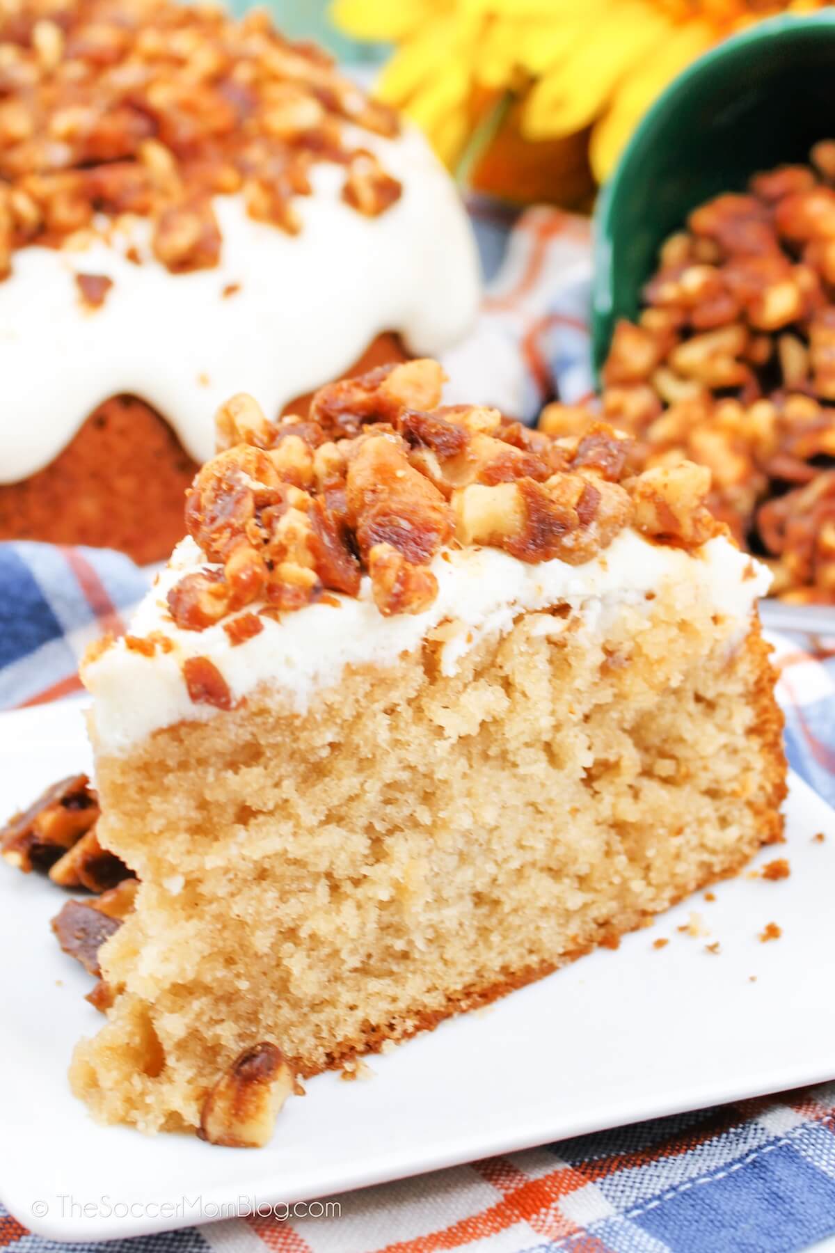 Fireball whisky cake with cream cheese icing and nuts