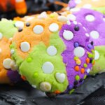 3-color Halloween sprinkle cookies with white chocolate chips
