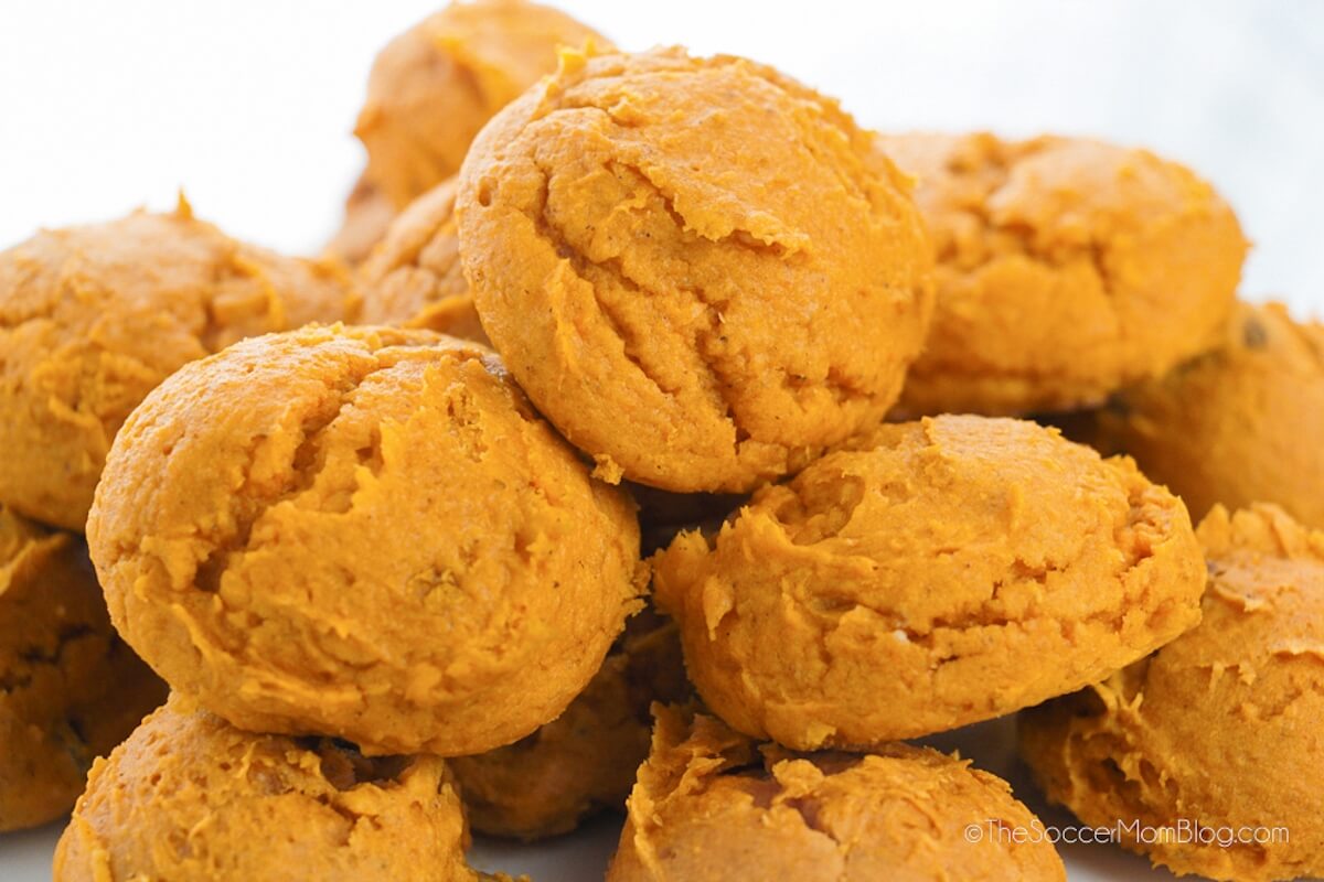 close up of moist pumpkin cookies