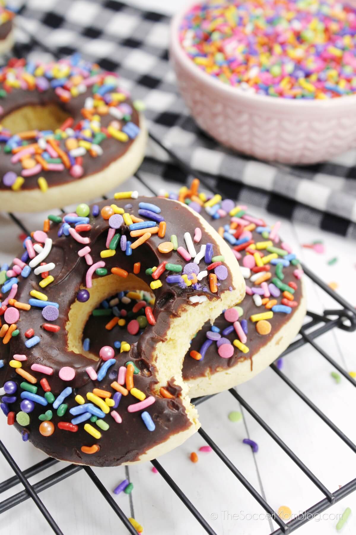 stacked chocolate sprinkle donut cookies
