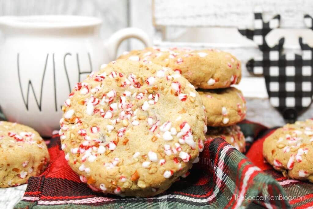 Christmas Oatmeal Cookies on a decorated table