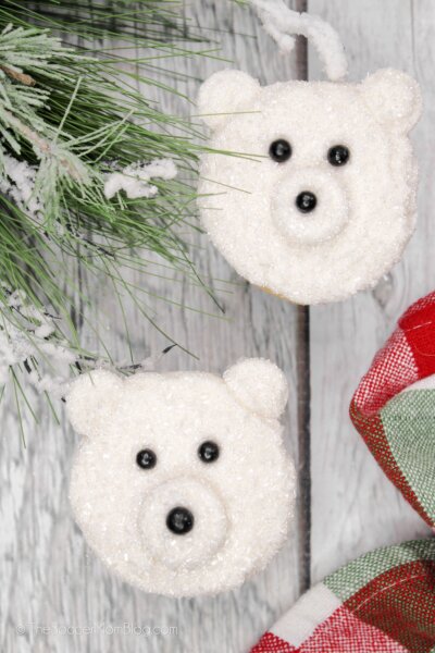 Two polar bear cupcakes