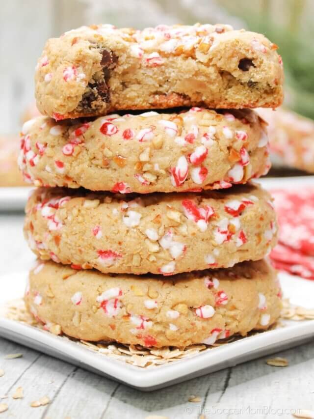 A stack of Christmas Oatmeal Cookies