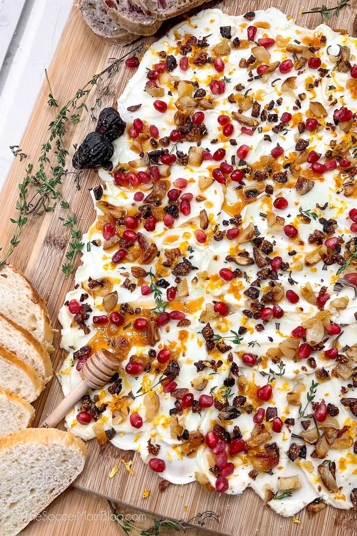 close up of a butter board holiday appetizer