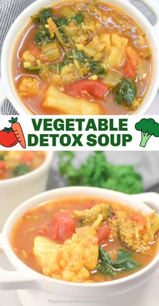Detox Soup Pinterest Image, 2 photo collage