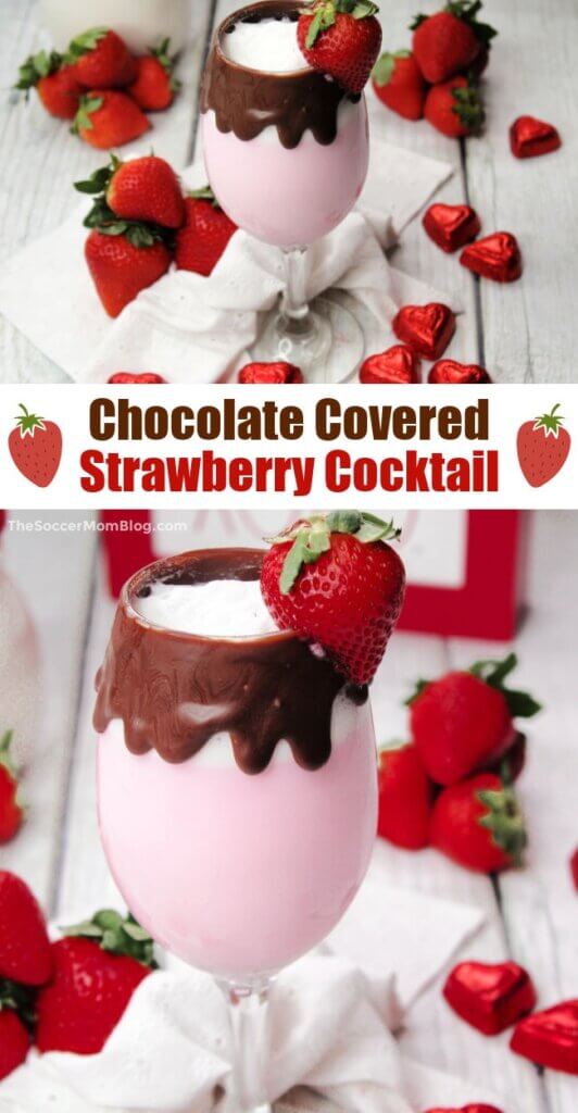 chocolate covered strawberry cocktail Pinterest Image
