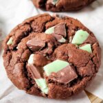 Close Up of a Mint Chocolate Chip Cookie