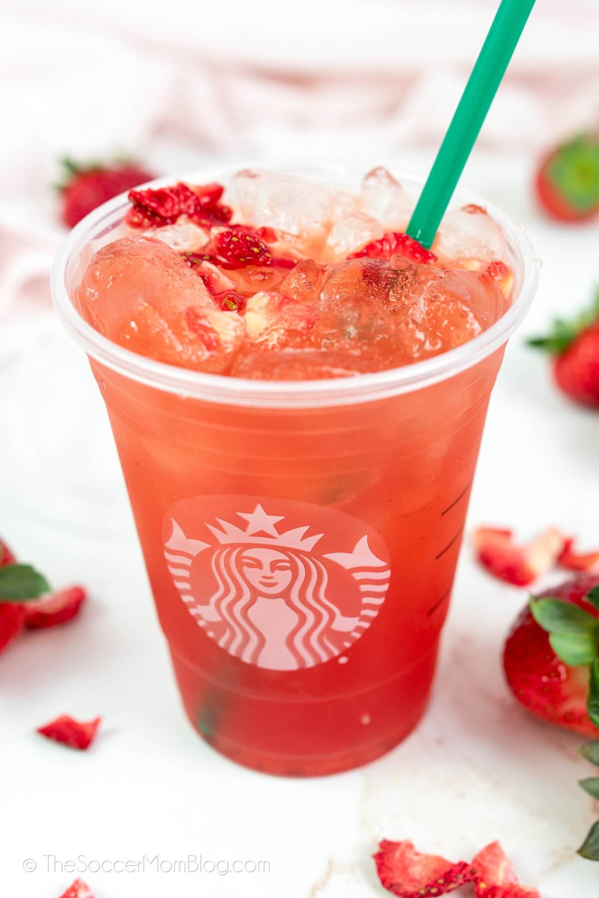 strawberry acai refresher in Starbucks cup