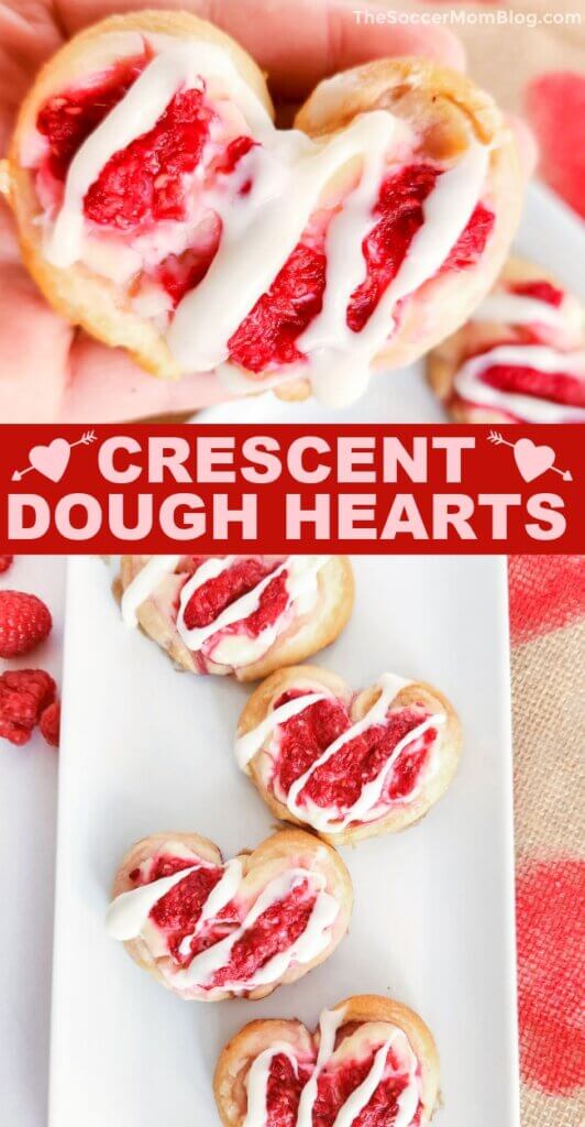 Raspberry Crescent Dough Hearts Pinterest Image