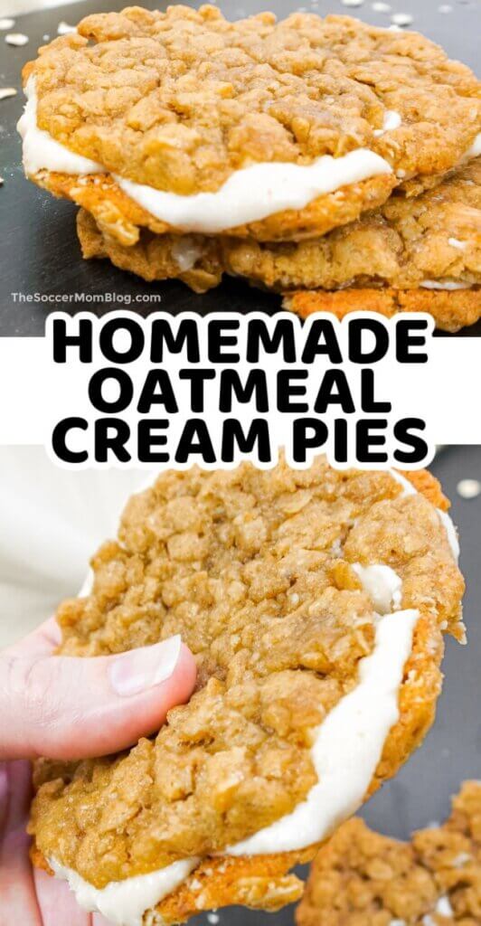 Homemade Oatmeal Cream Pies Pinterest Image, 2 photo vertical collage