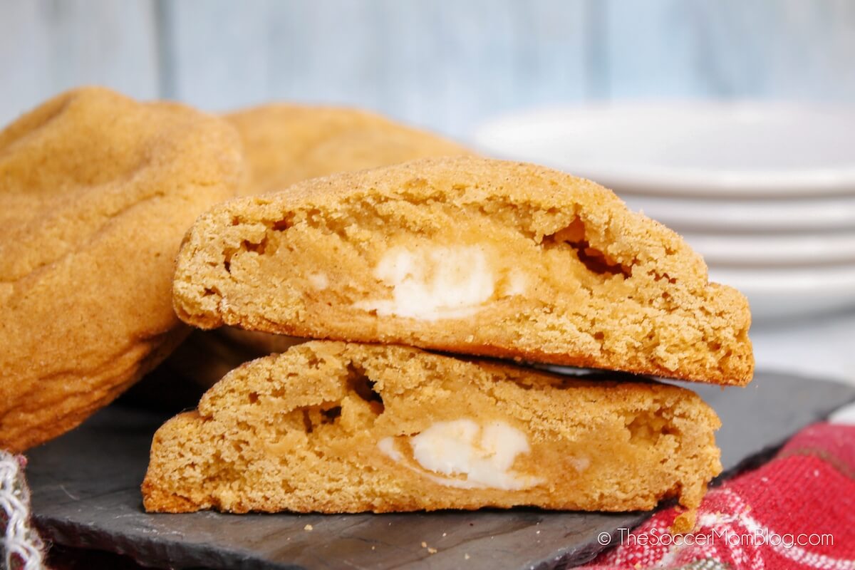 Pumpkin Cheesecake Cookie Cross Section, to show the cheesecake filling
