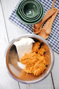 Cream Cheese and Pumpkin in a bowl
