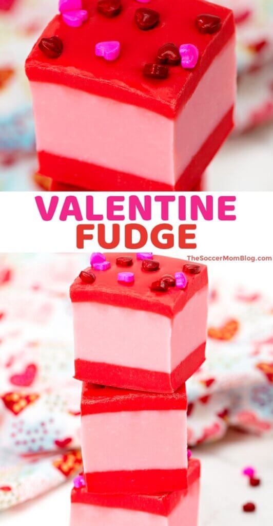2 photo Pinterest image for Valentine Fudge