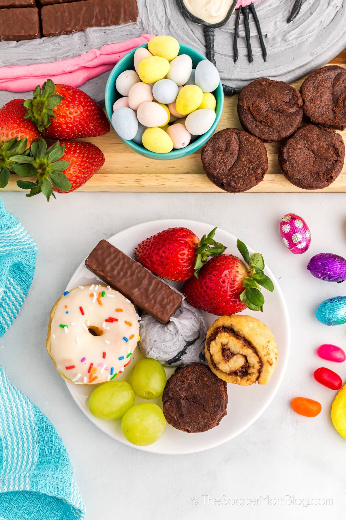 Easter sweet treats on serving plate