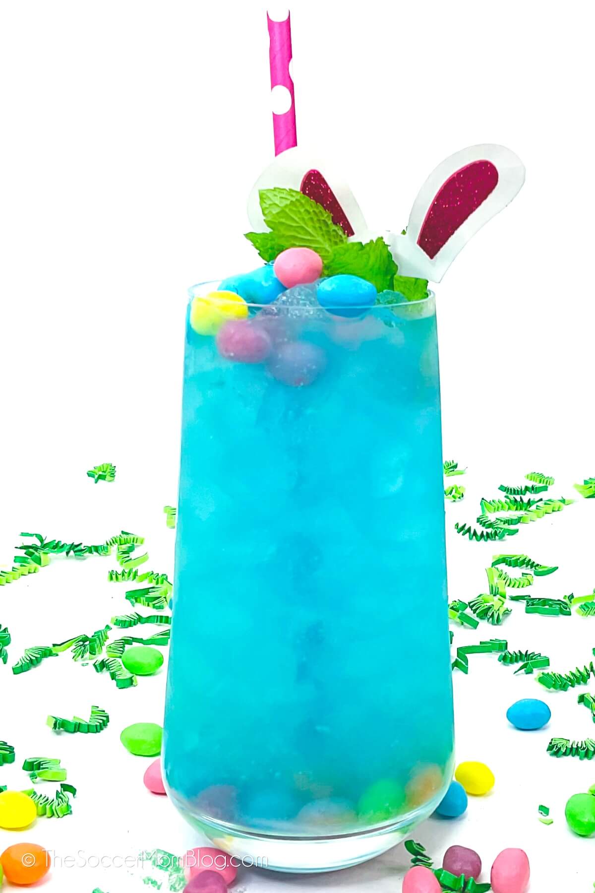 bright blue jelly bean cocktail
