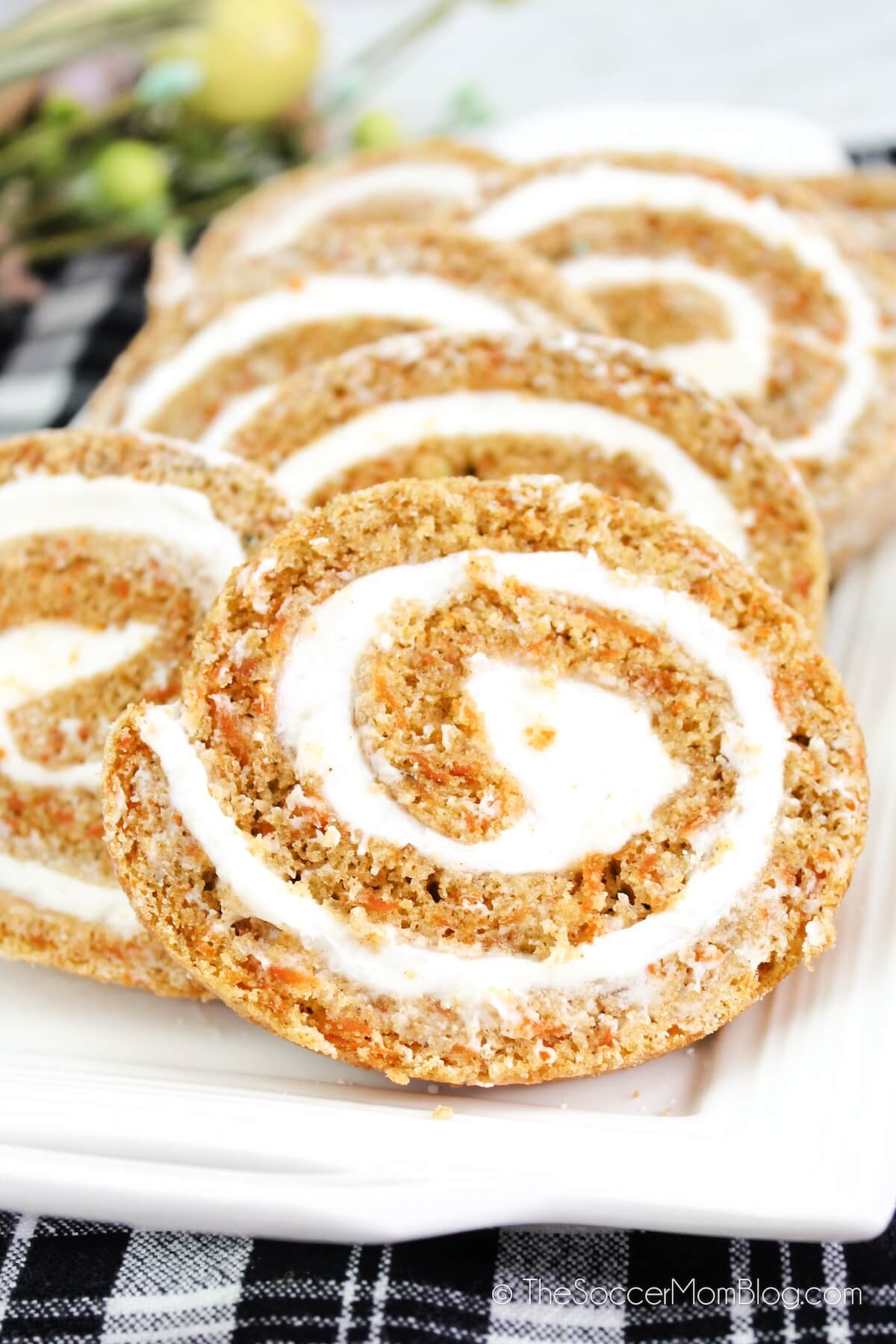 carrot cake rolls with cream cheese filling