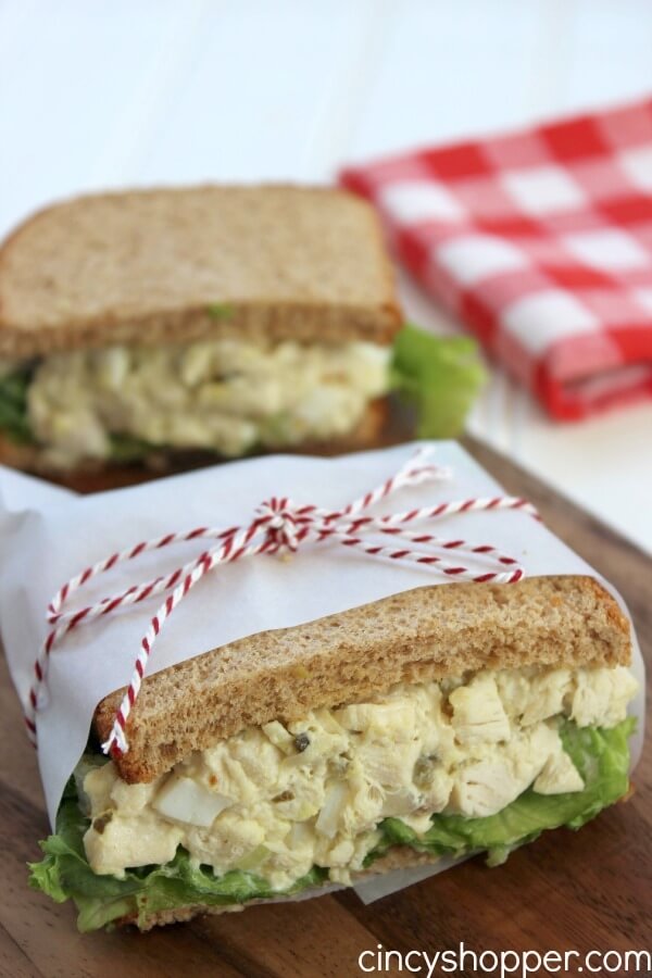 CopyCat Chick-fil-A Chicken Salad Sandwich Recipe, wrapped in parchment paper