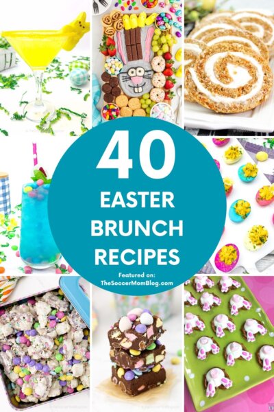 collage of Easter themed recipes; text overlay "40 Easter Brunch Recipes"