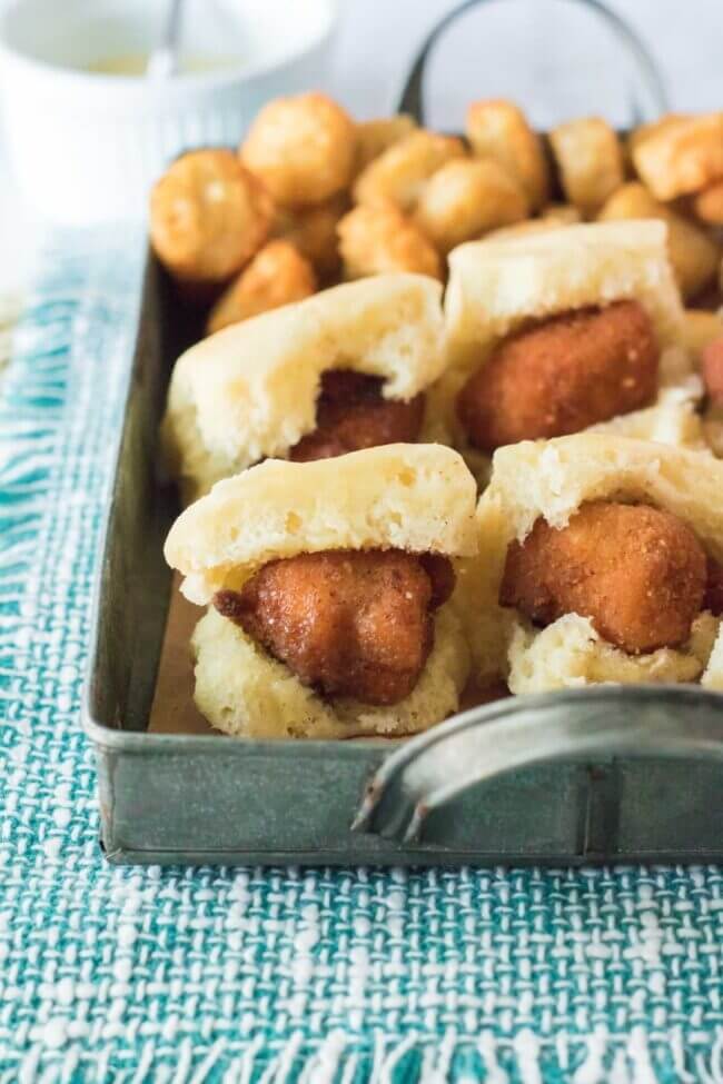 COPYCAT CHICK-FIL-A CHICKEN MINIS in a baking dish