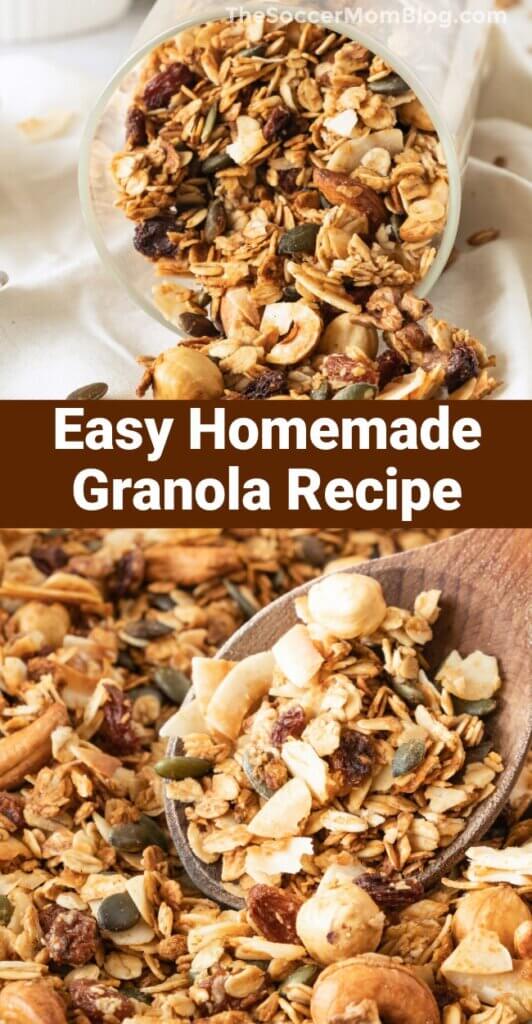 Pinterest image for Easy Homemade Granola recipe