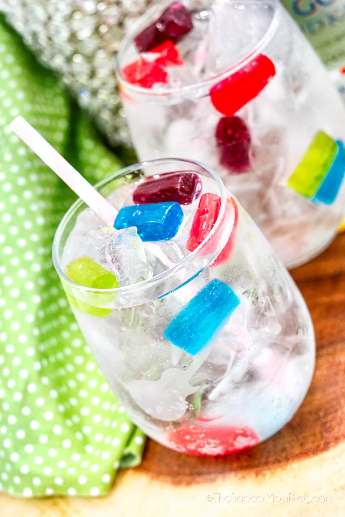 close up of two Jolly rancher cocktails