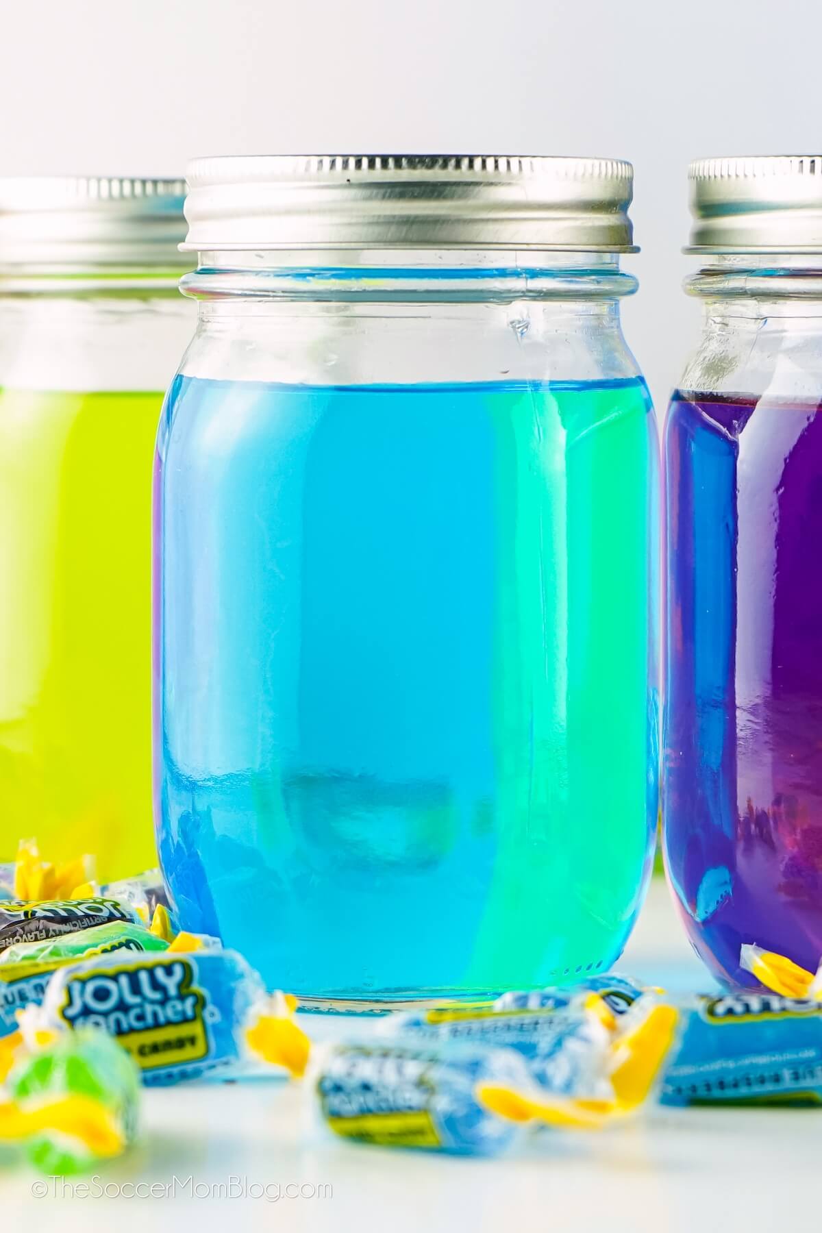 Jolly Rancher Moonshine - blue color with candies in foreground