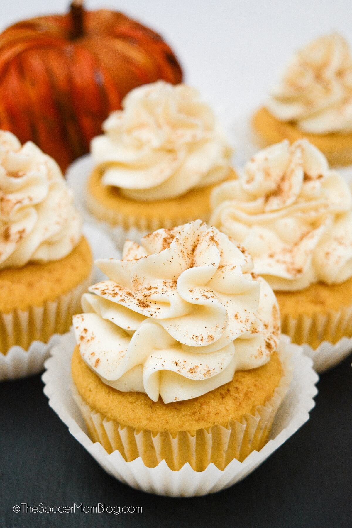 Pumpkin Cupcakes with Cream cheese frosting