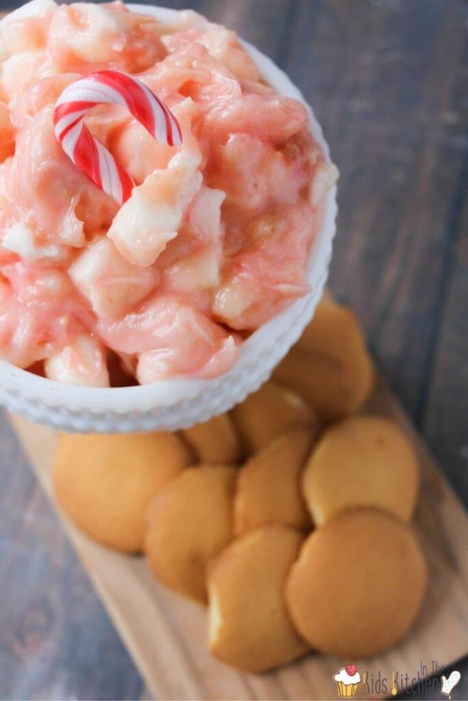 peppermint fluff dip with marshmallows.