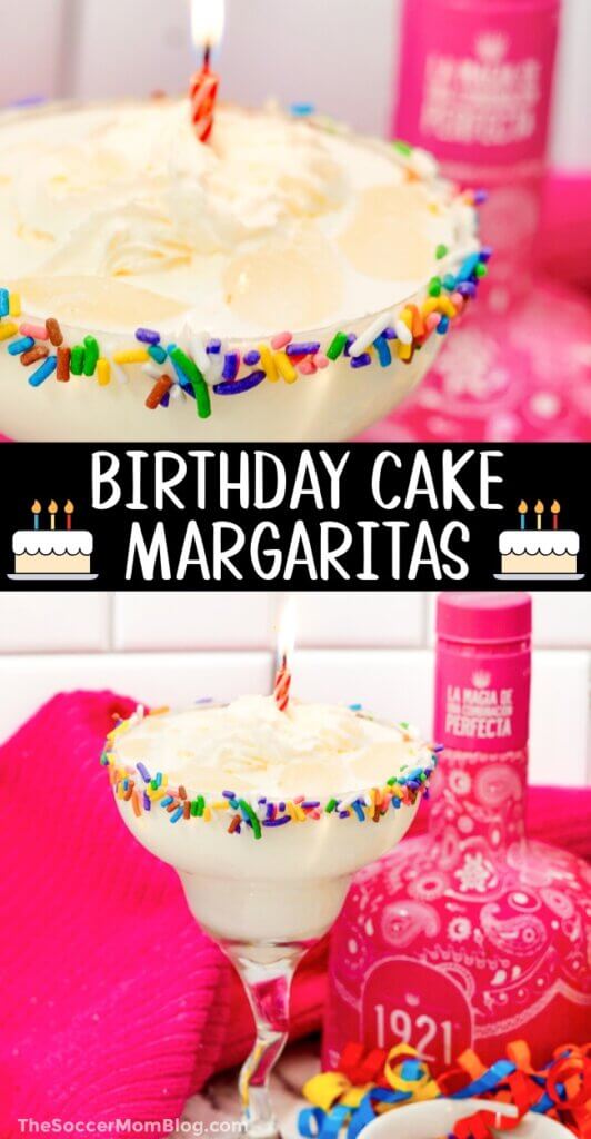 birthday cake margaritas Pinterest image.