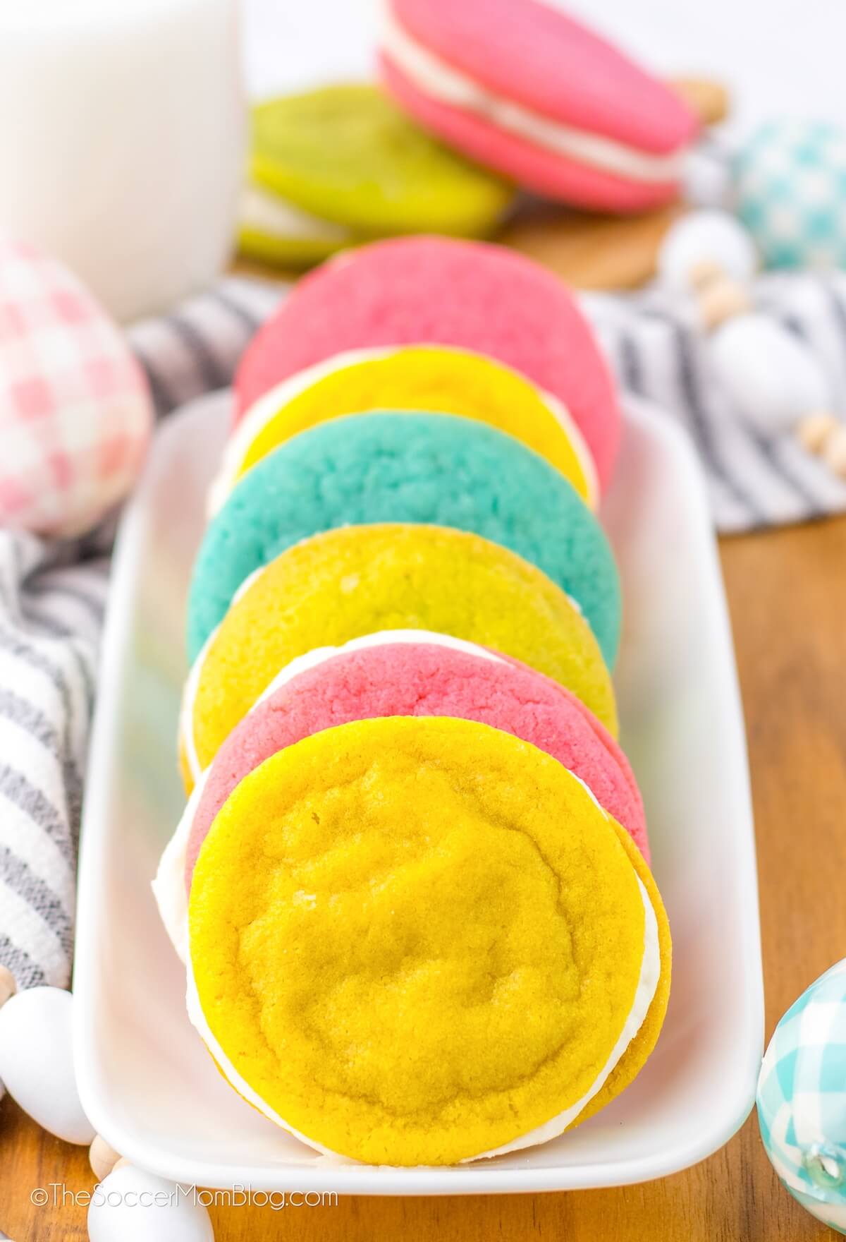 colorful sandwich cookies.