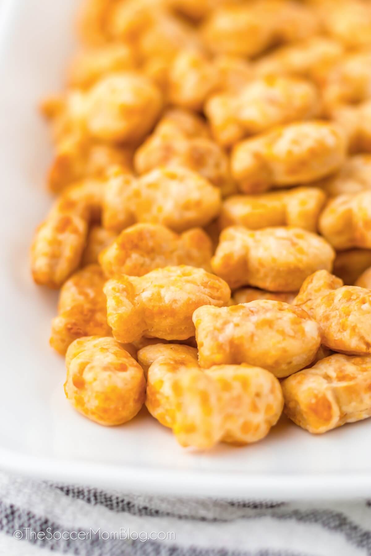 close up of Goldfish Crackers.