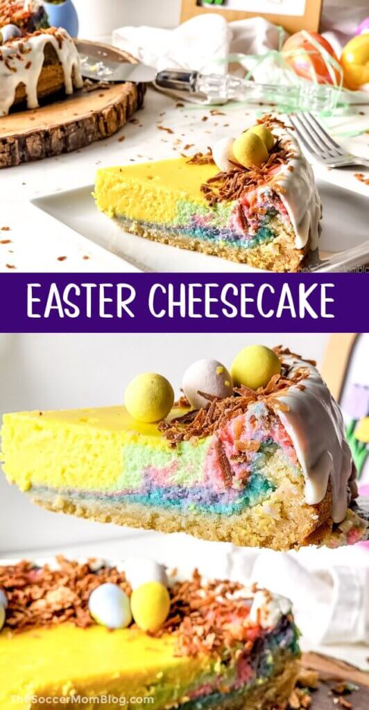 Easter Cheesecake Pinterest image.
