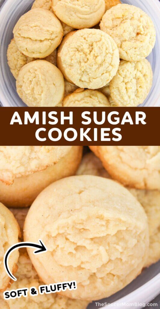 Amish sugar cookies Pinterest image.