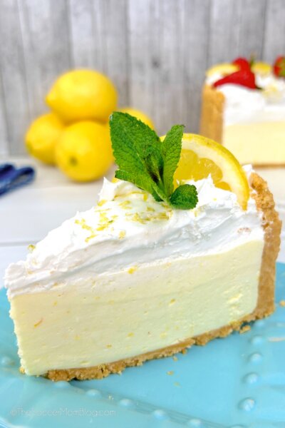 slice of lemon cheesecake.