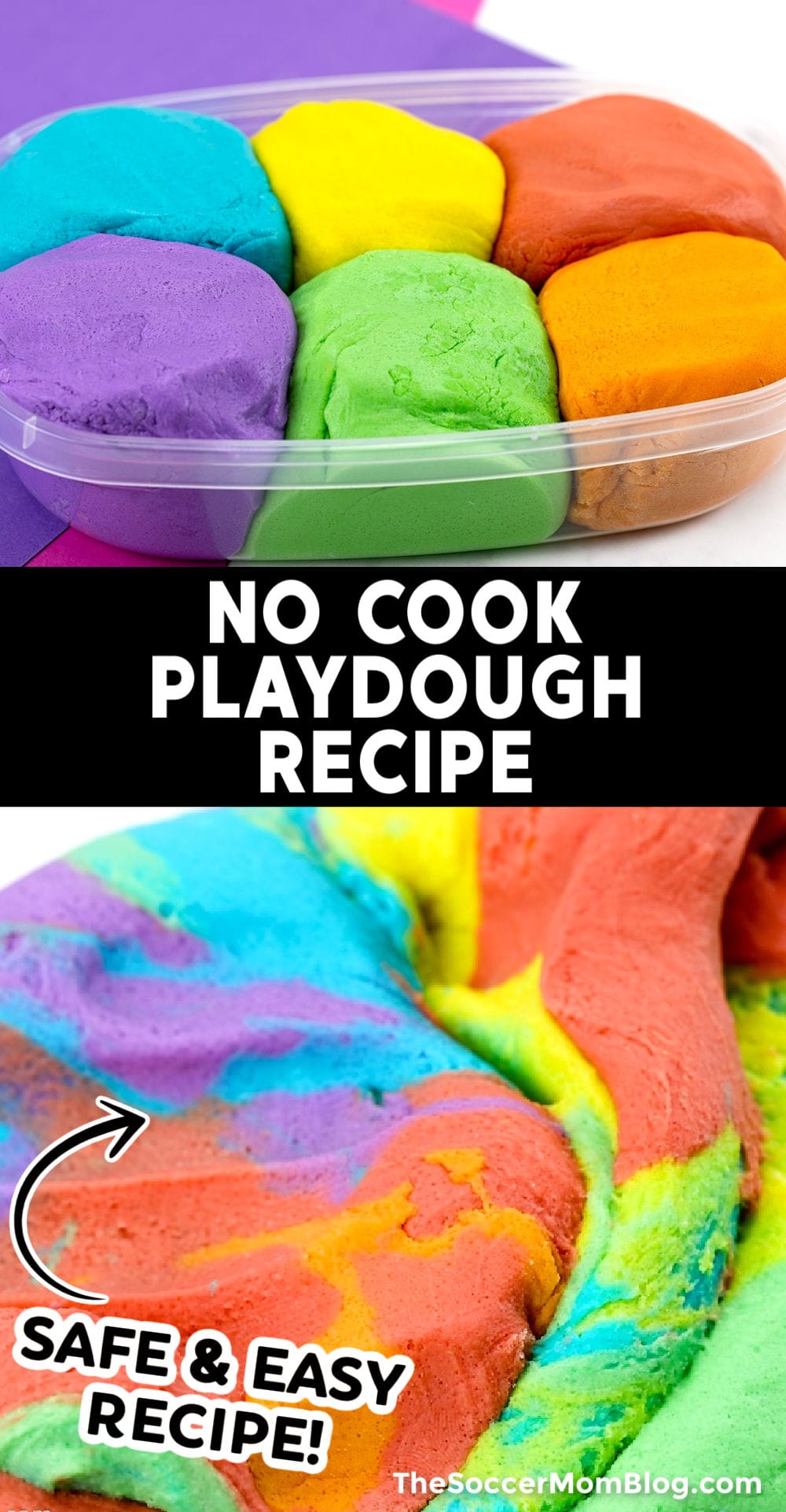 No Cook Playdough Recipe - The Soccer Mom Blog