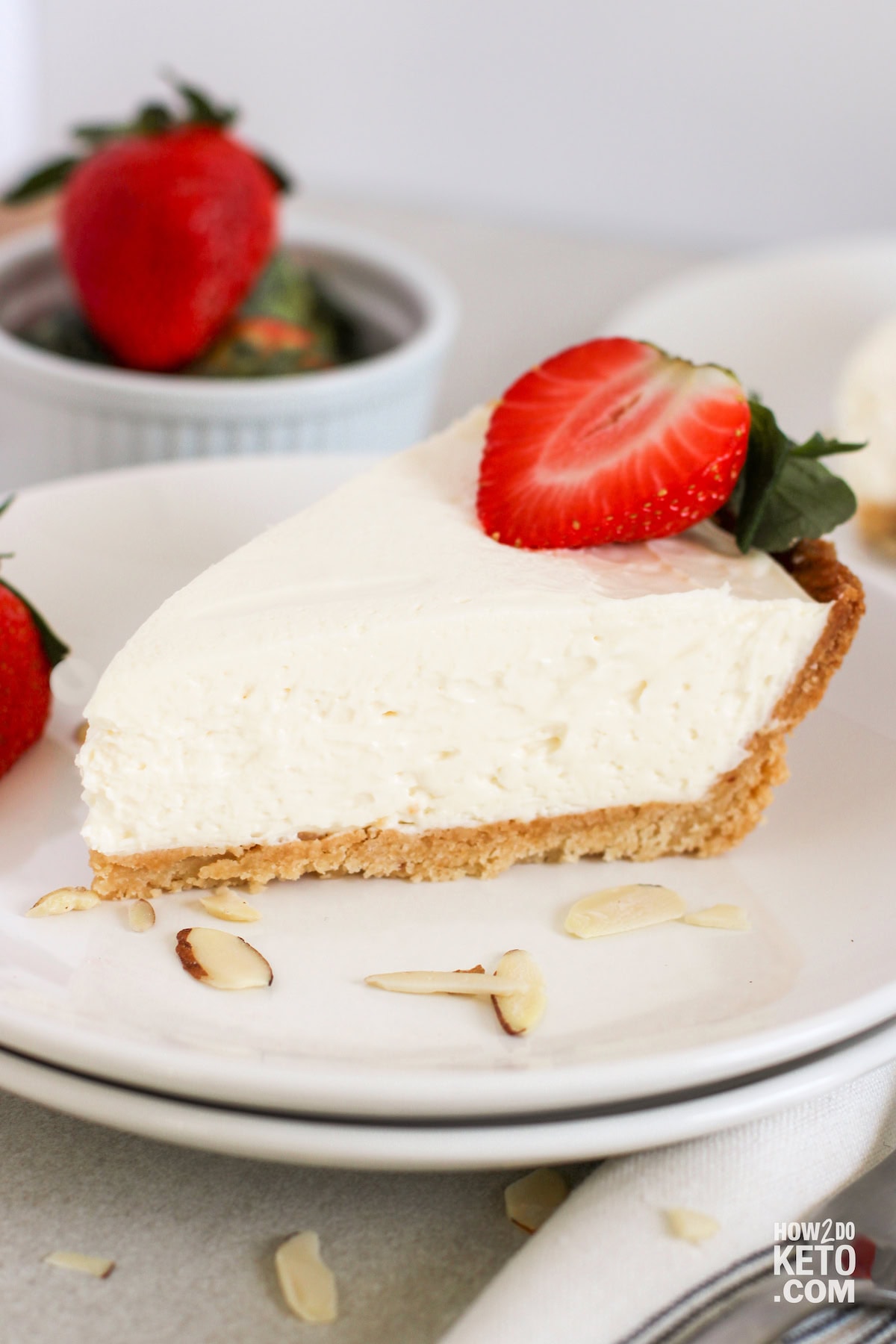 slice of keto cheesecake.