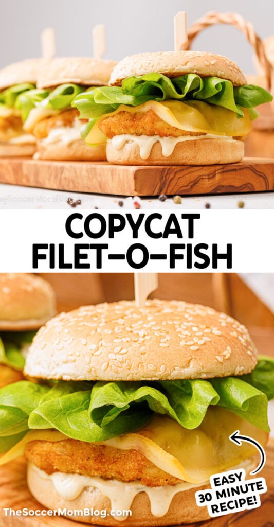 Pinterest style collage for a Filet-O-Fish Copycat
